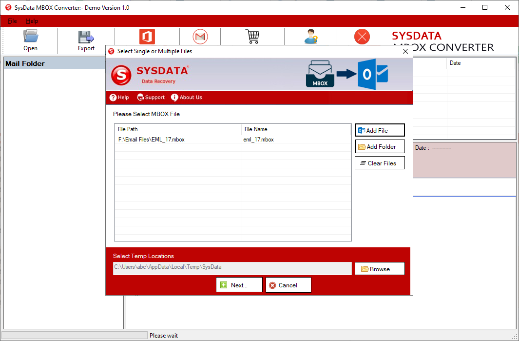 SysData MBOX Converter